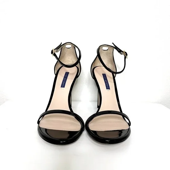 NWOT Stuart Weitzman Nudistsong Patent Leather Strapy Heels - Picture 2 of 6